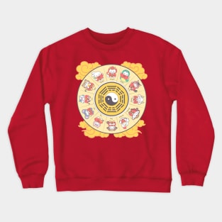 Loppi Tokki Harmony of the Zodiac Chinese Zodiac in Yin Yang Crewneck Sweatshirt